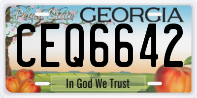 GA license plate CEQ6642