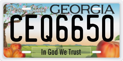 GA license plate CEQ6650