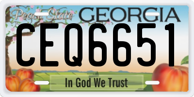 GA license plate CEQ6651