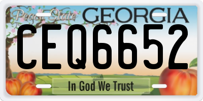 GA license plate CEQ6652
