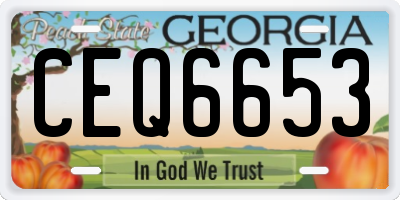 GA license plate CEQ6653
