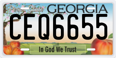 GA license plate CEQ6655