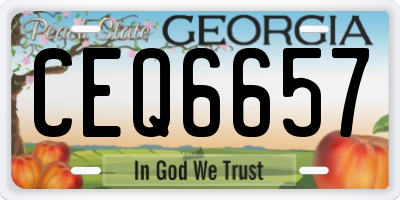 GA license plate CEQ6657