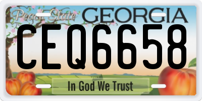 GA license plate CEQ6658