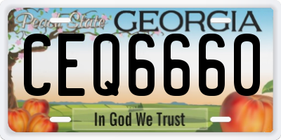 GA license plate CEQ6660