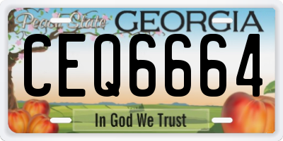 GA license plate CEQ6664