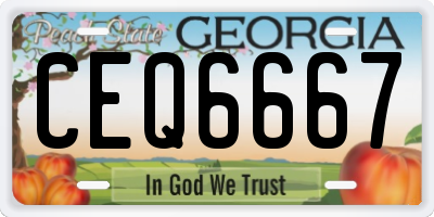 GA license plate CEQ6667