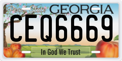GA license plate CEQ6669