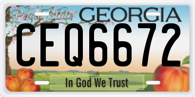 GA license plate CEQ6672