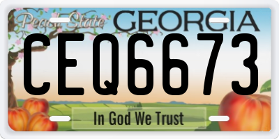 GA license plate CEQ6673