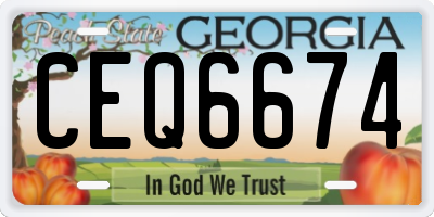 GA license plate CEQ6674