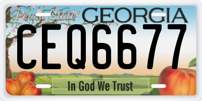 GA license plate CEQ6677