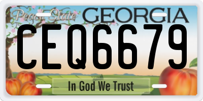 GA license plate CEQ6679