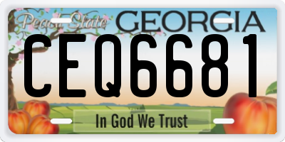 GA license plate CEQ6681