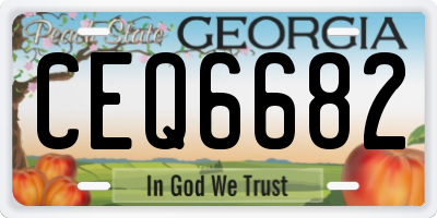 GA license plate CEQ6682