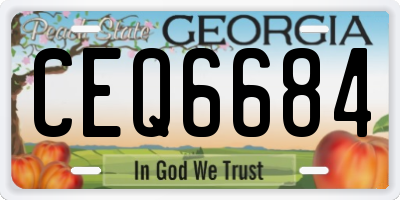 GA license plate CEQ6684