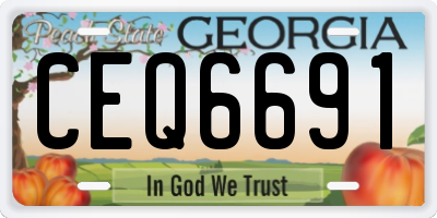 GA license plate CEQ6691