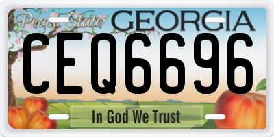 GA license plate CEQ6696