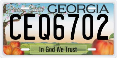 GA license plate CEQ6702