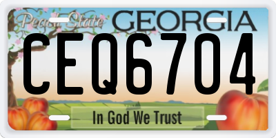 GA license plate CEQ6704