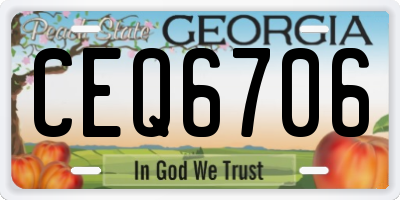 GA license plate CEQ6706