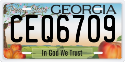 GA license plate CEQ6709