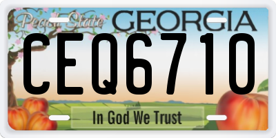GA license plate CEQ6710