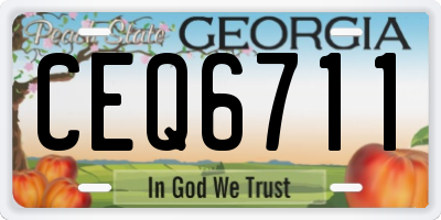 GA license plate CEQ6711
