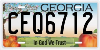GA license plate CEQ6712
