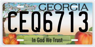 GA license plate CEQ6713