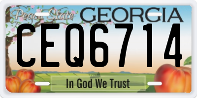 GA license plate CEQ6714