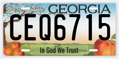 GA license plate CEQ6715