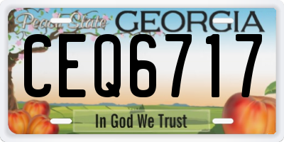 GA license plate CEQ6717