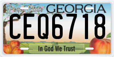 GA license plate CEQ6718