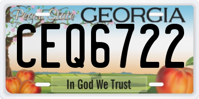 GA license plate CEQ6722