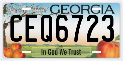 GA license plate CEQ6723
