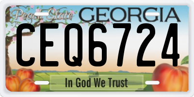 GA license plate CEQ6724