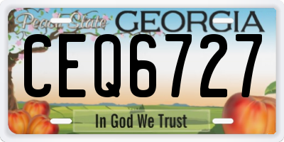 GA license plate CEQ6727