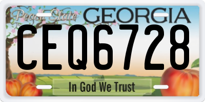 GA license plate CEQ6728