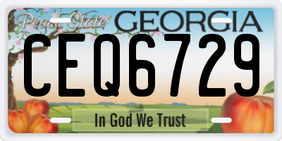 GA license plate CEQ6729