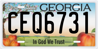 GA license plate CEQ6731