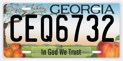 GA license plate CEQ6732