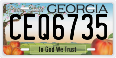 GA license plate CEQ6735