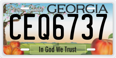 GA license plate CEQ6737