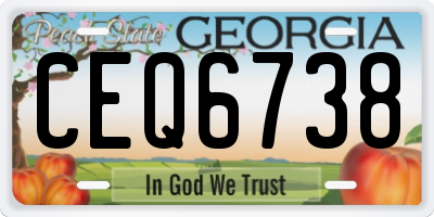 GA license plate CEQ6738