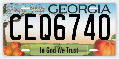 GA license plate CEQ6740
