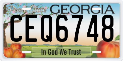GA license plate CEQ6748