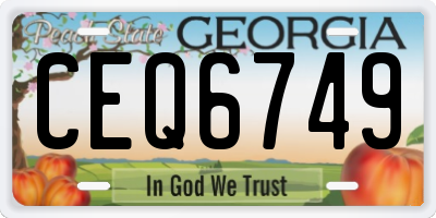 GA license plate CEQ6749