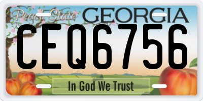GA license plate CEQ6756