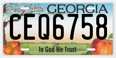 GA license plate CEQ6758